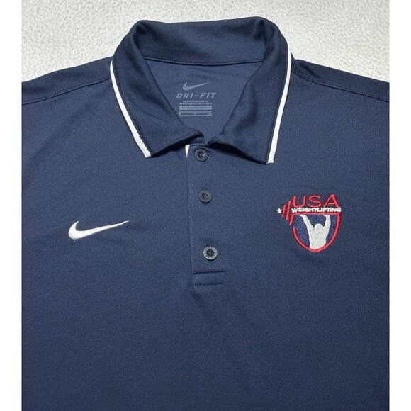 USA Weightlifting Nike Dri-Fit Official Olympic Team America Polo Small Shirt - Picture 1 of 10